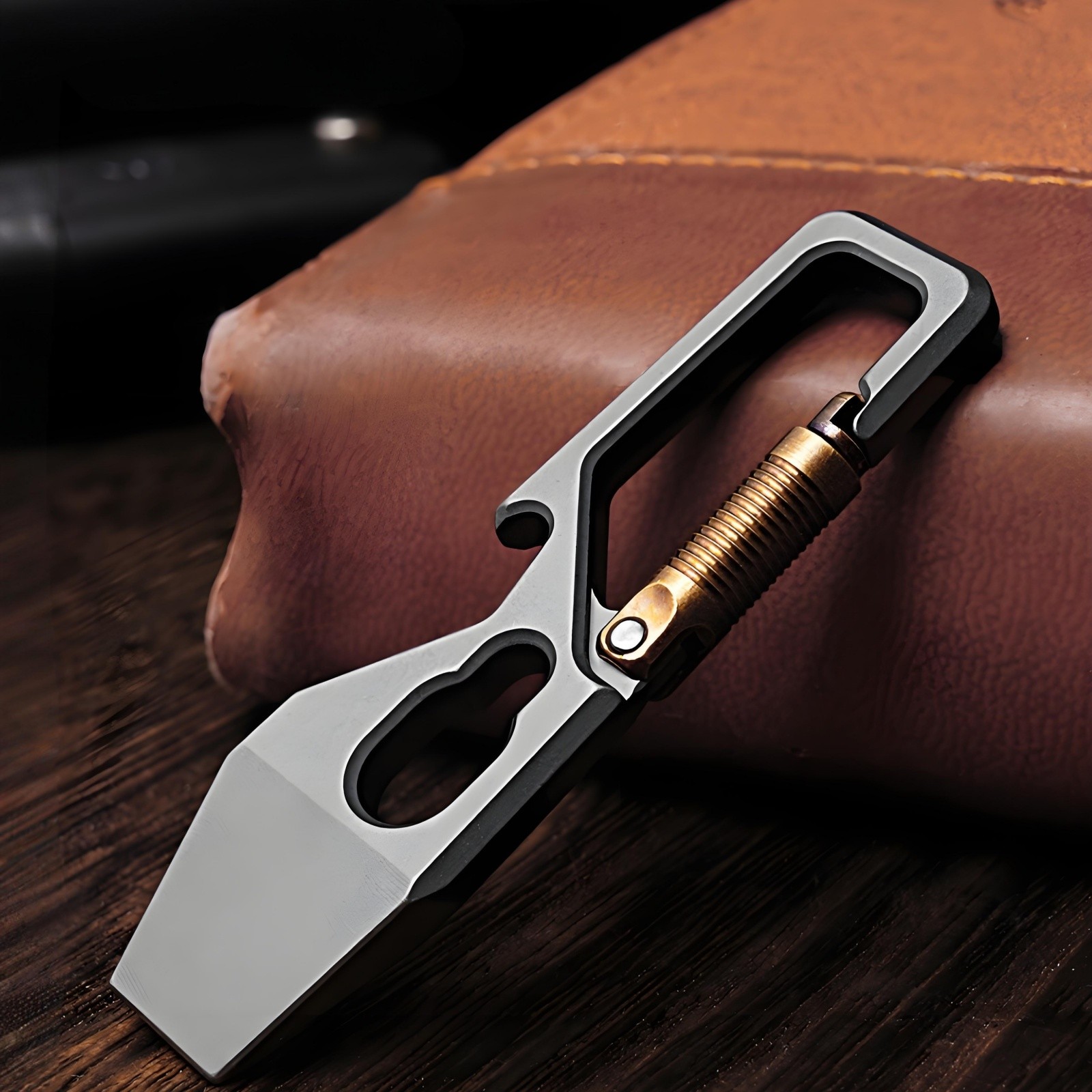 Titanium Alloy EDC Mini Pry Bar Keychain Multi Function Tool Portable