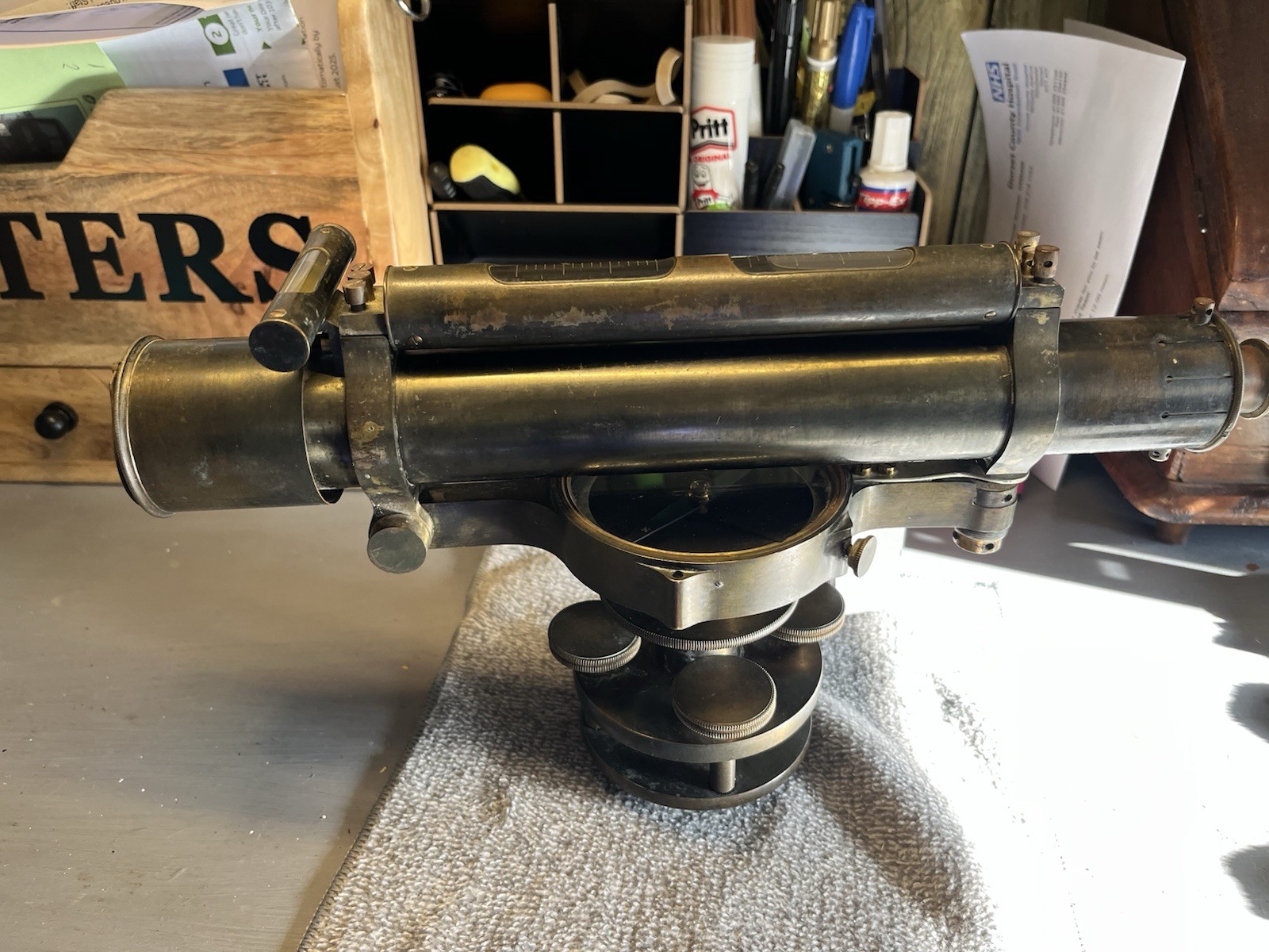Antique Troughton & Simms level London With Compass And Spirit Levels