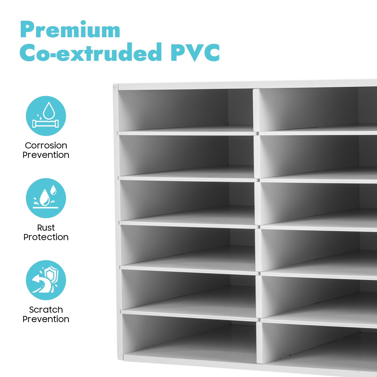 24 Slots Paper & Mail Organizer File Classification Cabinet Literature Organizer