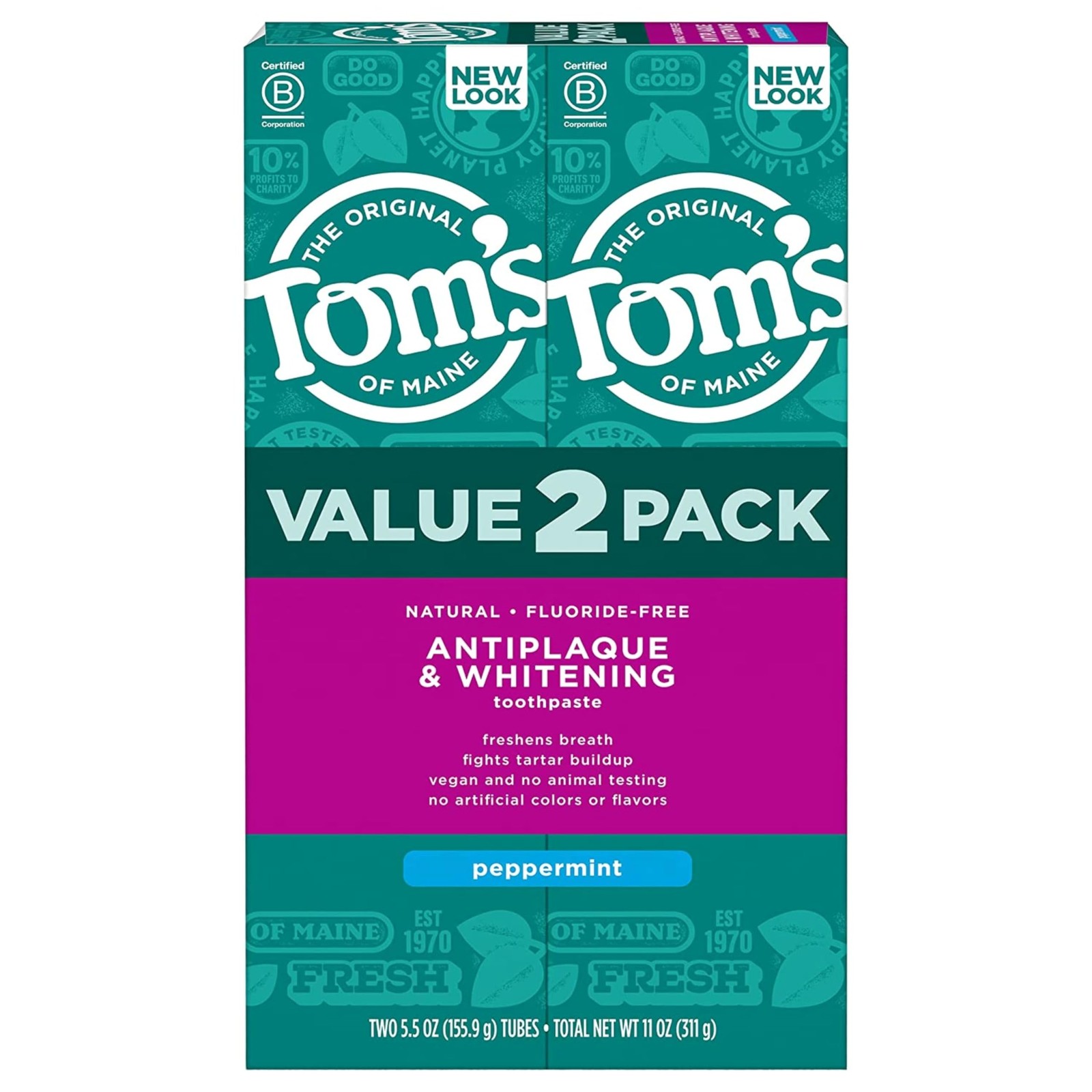 Tom's of Maine Antiplaque and Whitening 5.5 Ounce (Pack 2), White