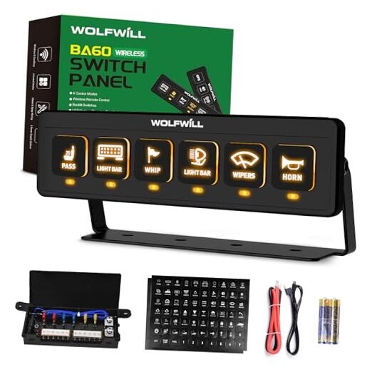 Wireless Switch Panel, 164 Ft Remote with 4 Control Modes Memory 6 Gang