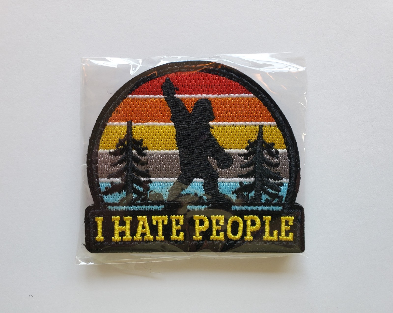 Bigfoot Sasquatch I Hate People Embroidered Morale patch Hook & Loop Backing NEW