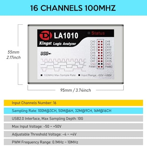 USB Logic Analyzer 16 Input Channels 100MHz with the English PC Software LA1010