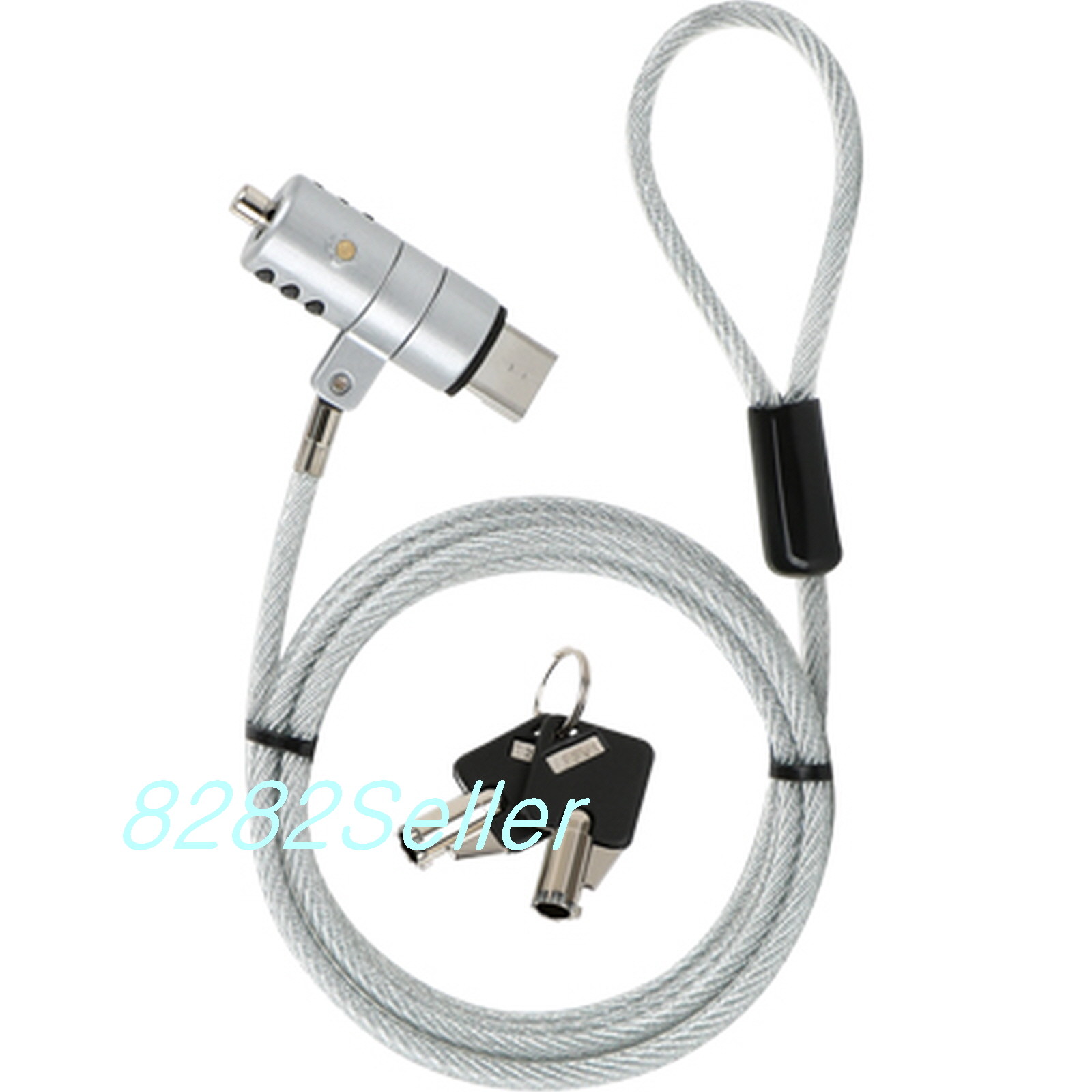 Security USB Port Lock Steel Cable Chain Key type for Laptop Notebook 1.8M / 6FT