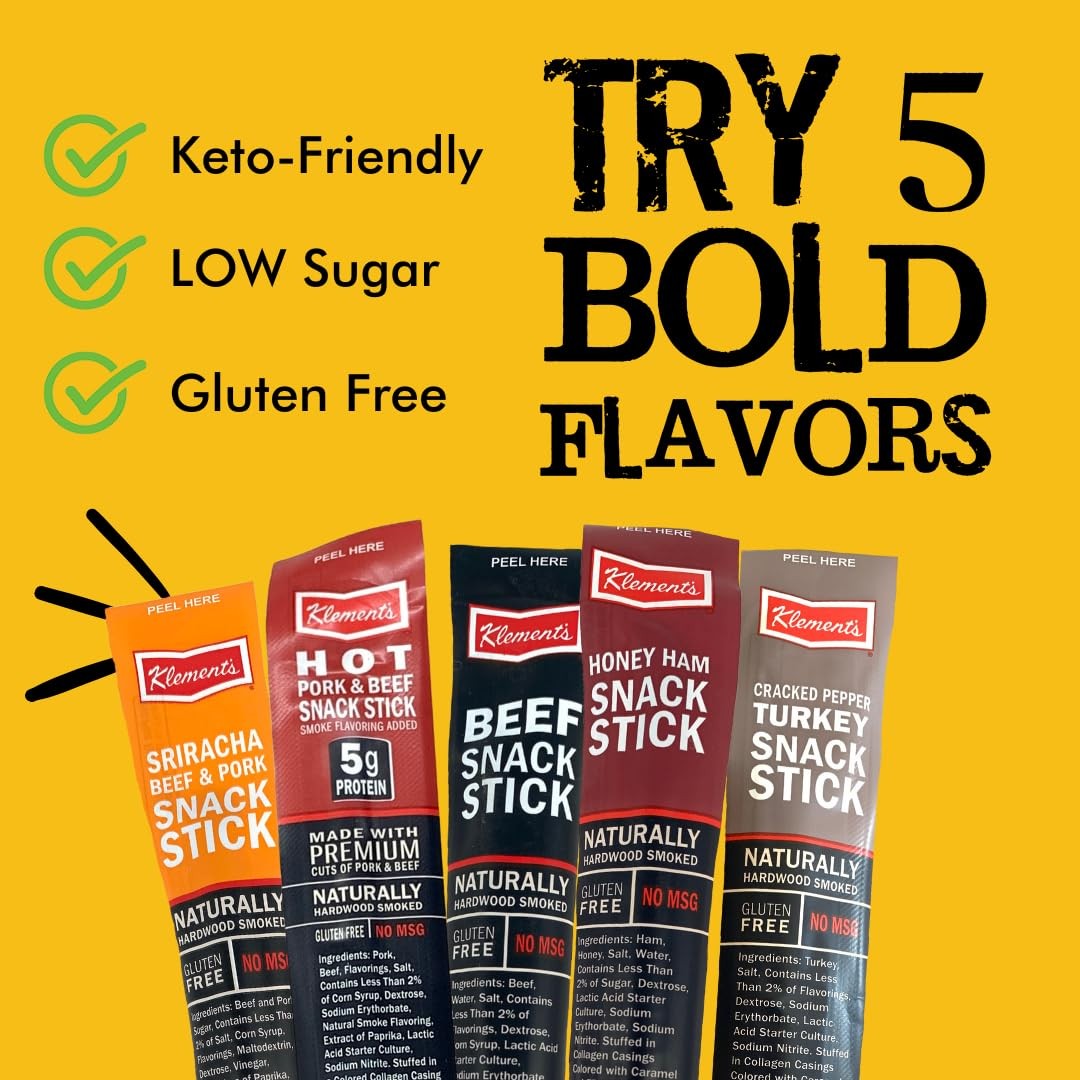 Jerky.com Meat & Cheese Sticks Sampler | 26pc Meat Sticks Variety Pack with