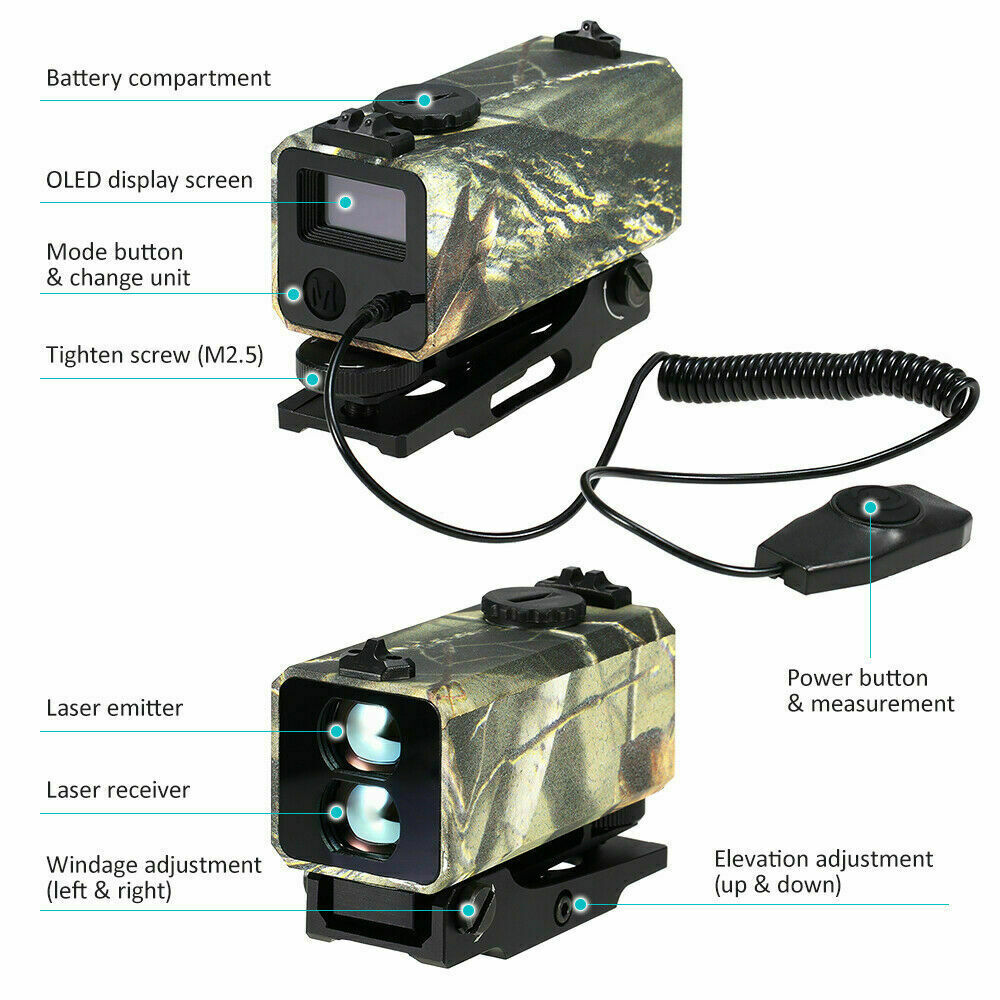 LE-032 1000m 1Km Mini Laser Rangefinder Rifle Crossbow Hunting Camo Archery