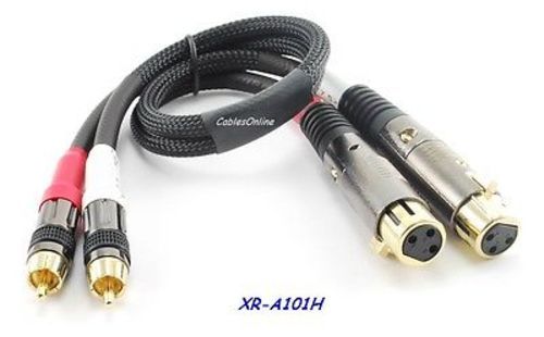 1.5 ft. Pro-Series 2-XLR Female to 2-RCA Male Audio Cable, CablesOnline XR-A101H