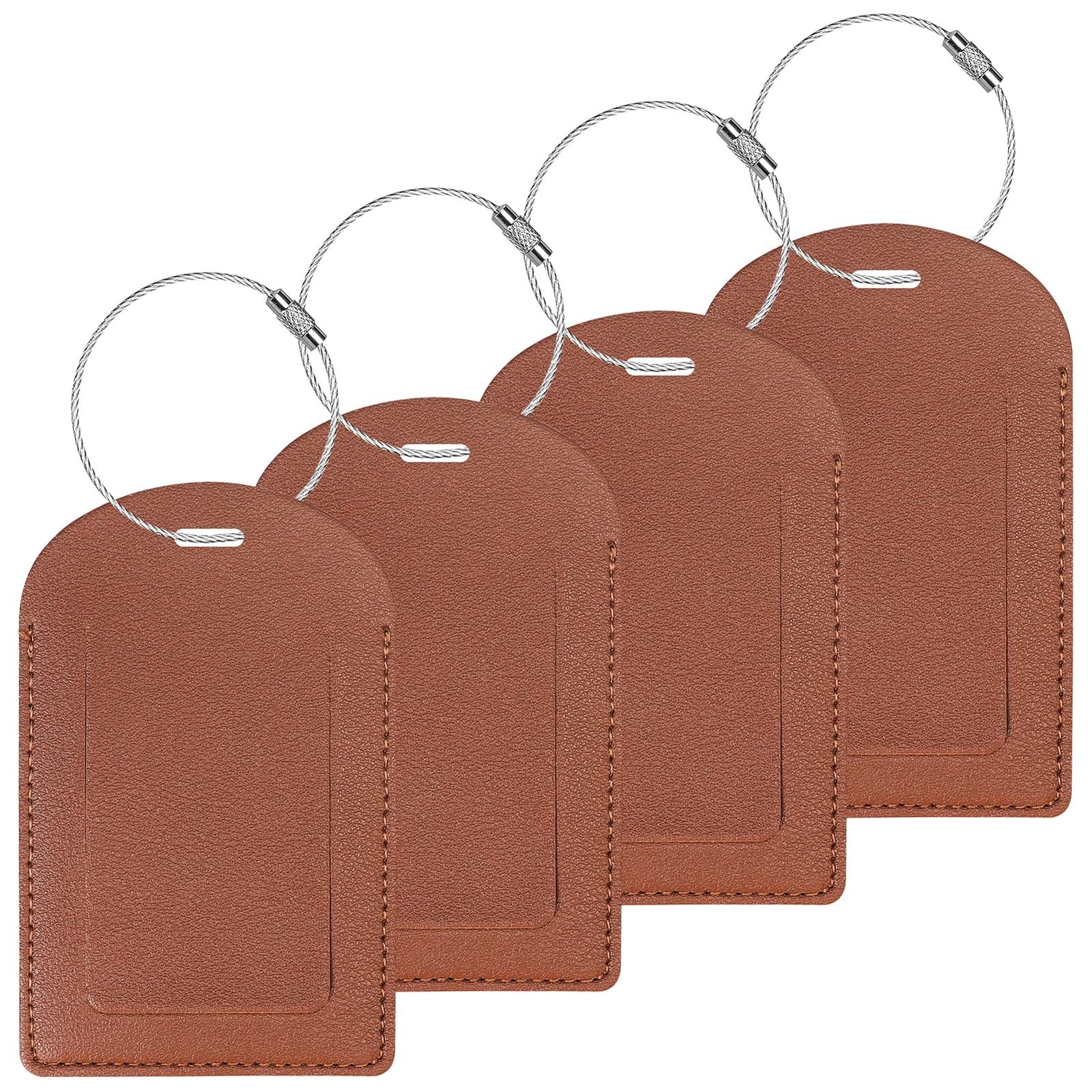 Gloppie Luggage Tags for Suitcases 4 Pack Travel Suitcase Luggage Tag Brown |...