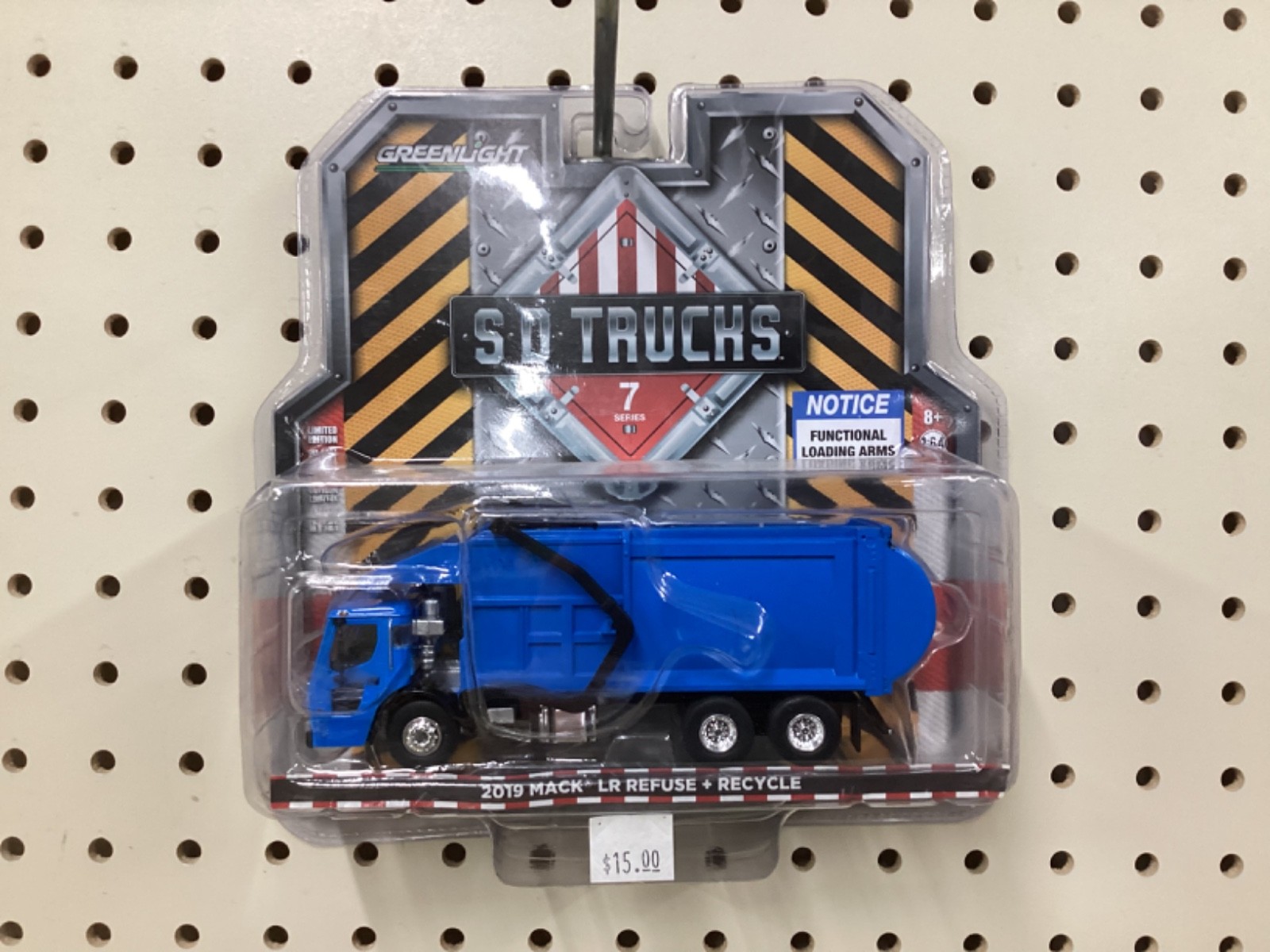 1:64 Greenlight 2019 Mack La Refuse + Recycle Blue Truck