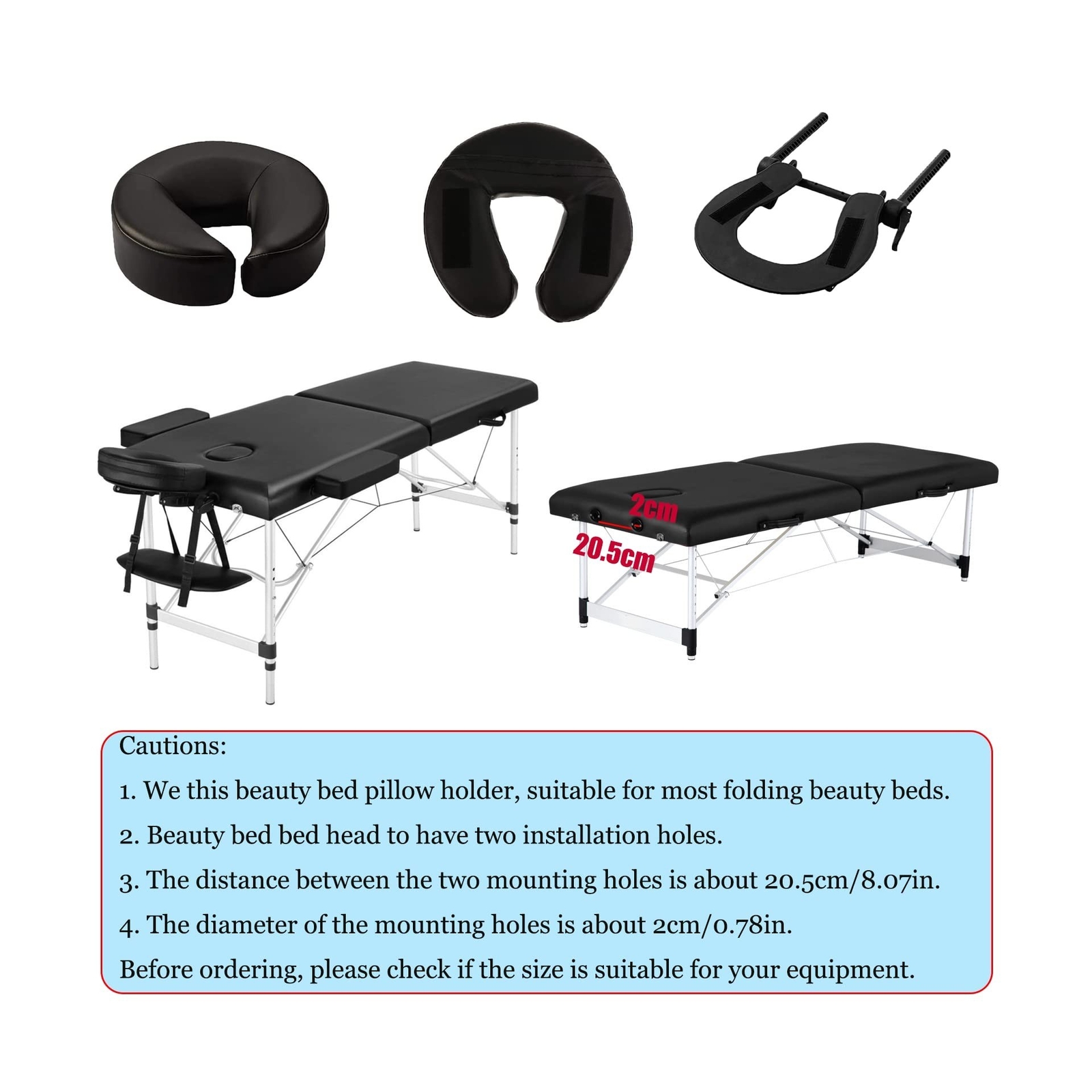 HOINCO Massage Table Massage Bed Headrest Replacement Adjustable Massage U-Sh...