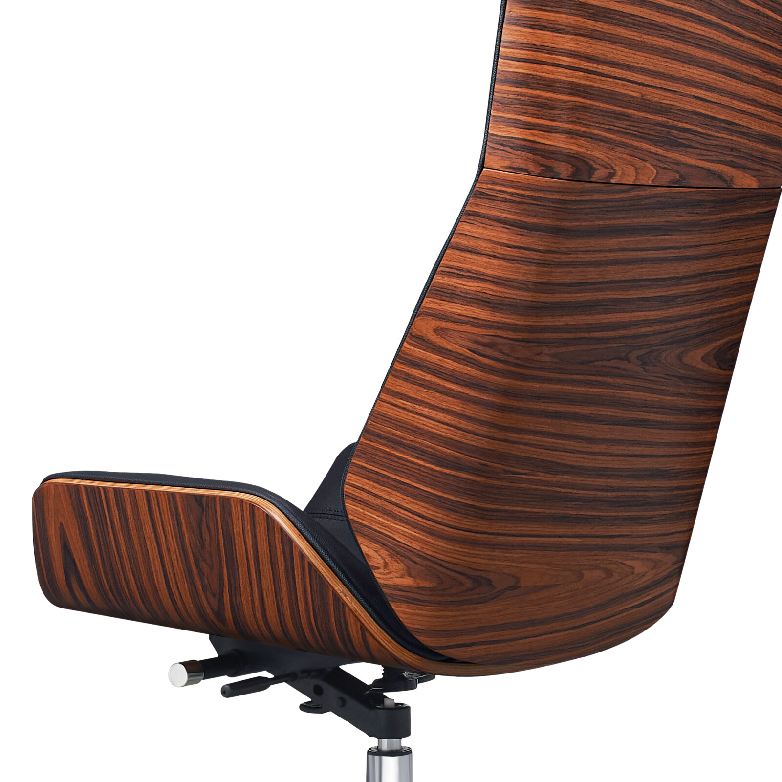 Light Rosewood Office Chair Ergonomic Armless Chair Genuine Leather Desk Chair