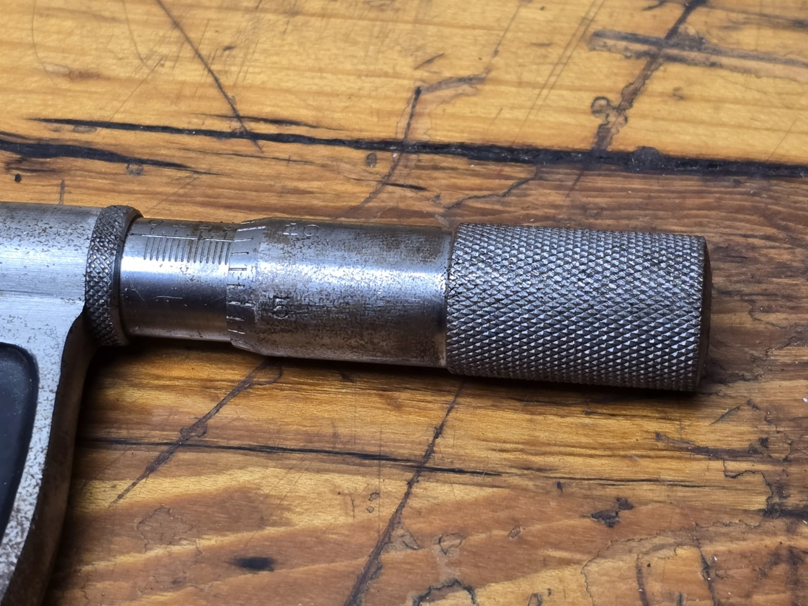 Starrett 3-4" Thread Micrometer, Measures V & US Std Threads, 8-13 Pitch, Used.
