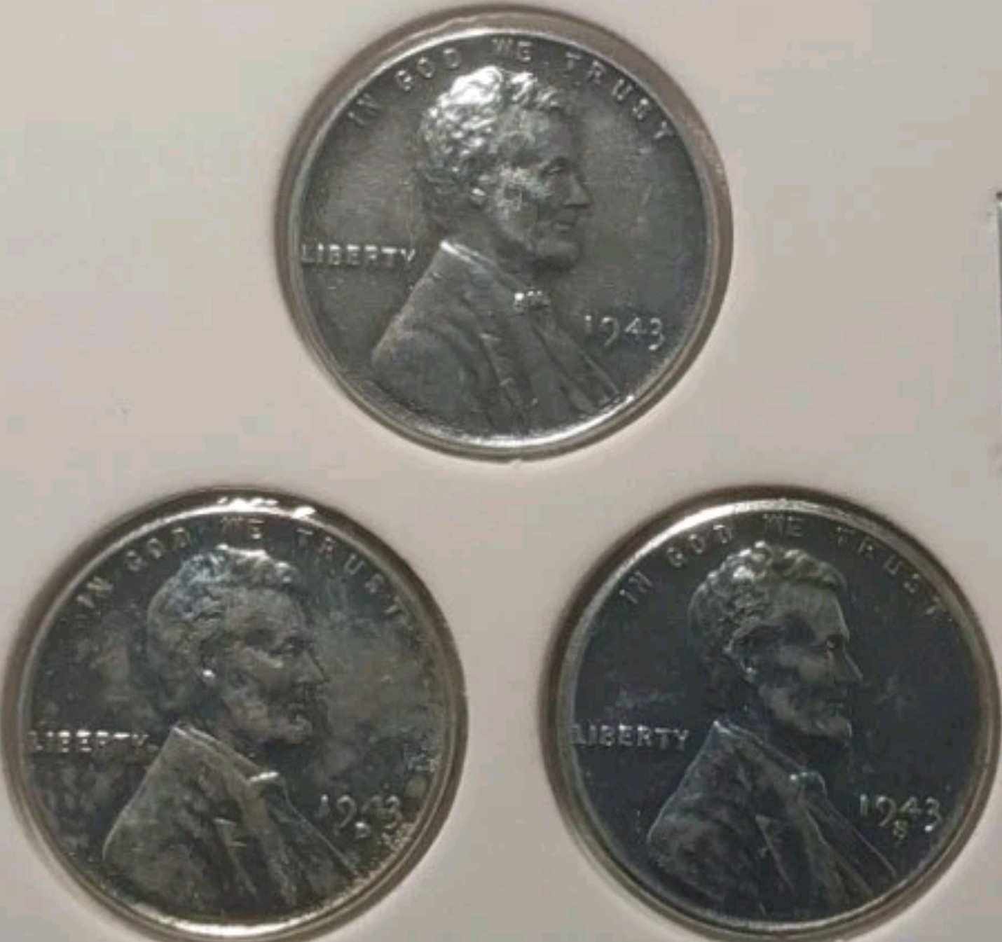 Emergency 1943 P D S STEEL Wheat Head Lincoln 1C 3 Coin Set Penny Lot Free Post