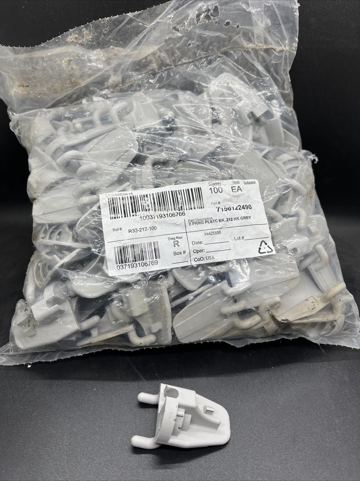 100 Southern Imperial R33-212 Replacement Back for Fastback Scanning Hook Gray
