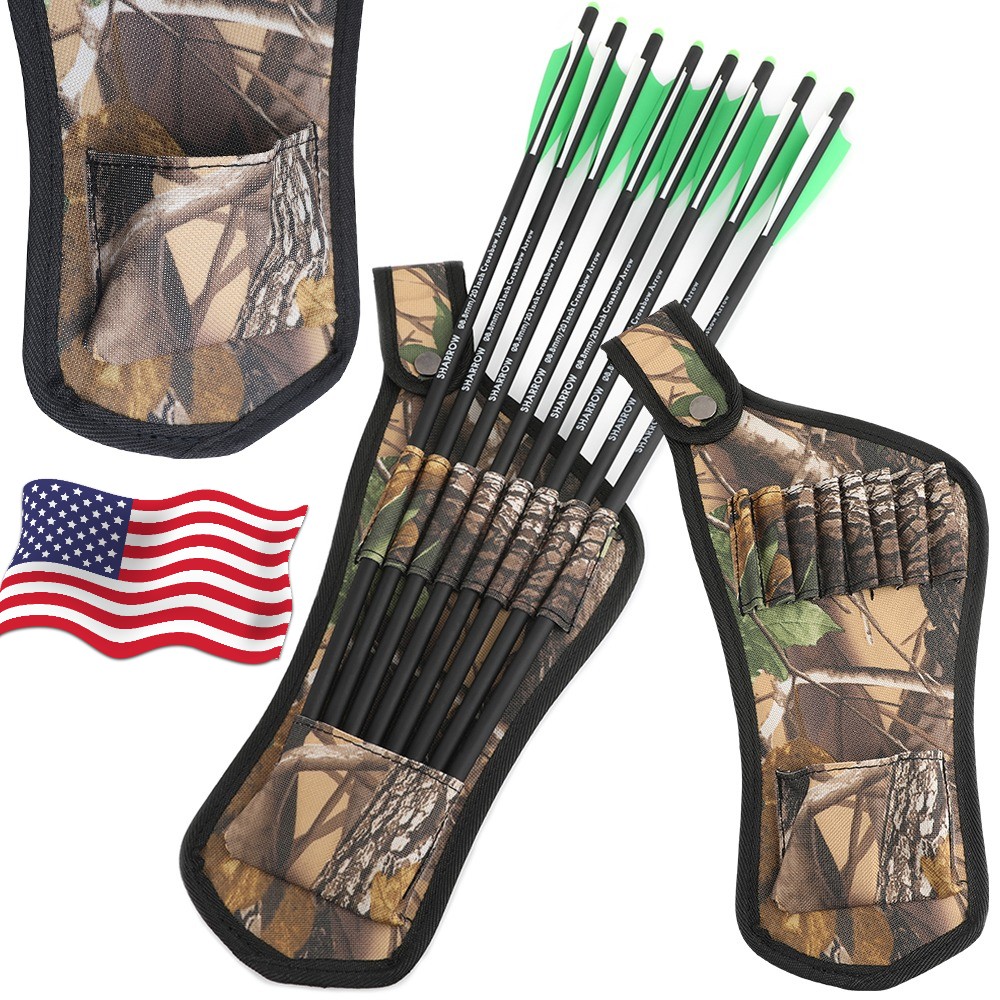 Archery Crossbow Arrow Quiver Bag 8 Hole Waist Hanged Portable Hip Belt Shooting