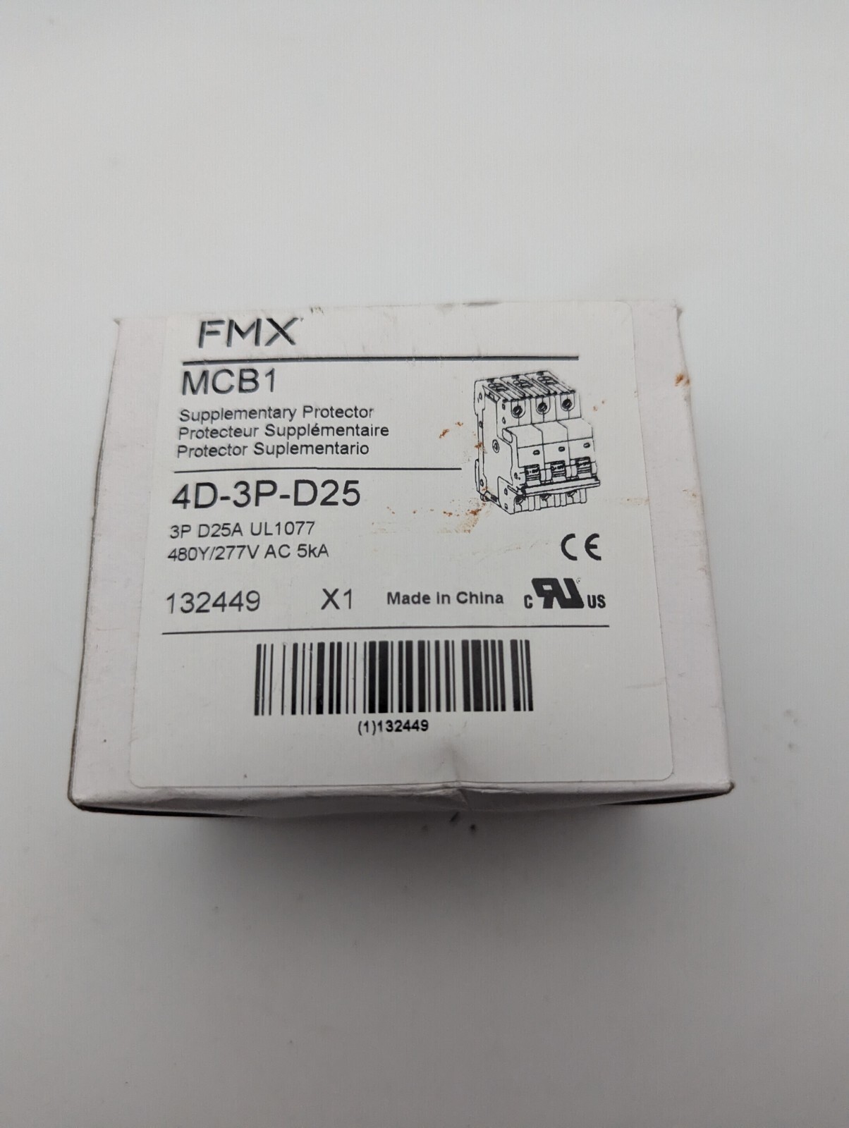 MCB1-4D-3P-D25, Circuit Protector, UL 1077, 3-Pole, 25A (Open Box, Never Used)