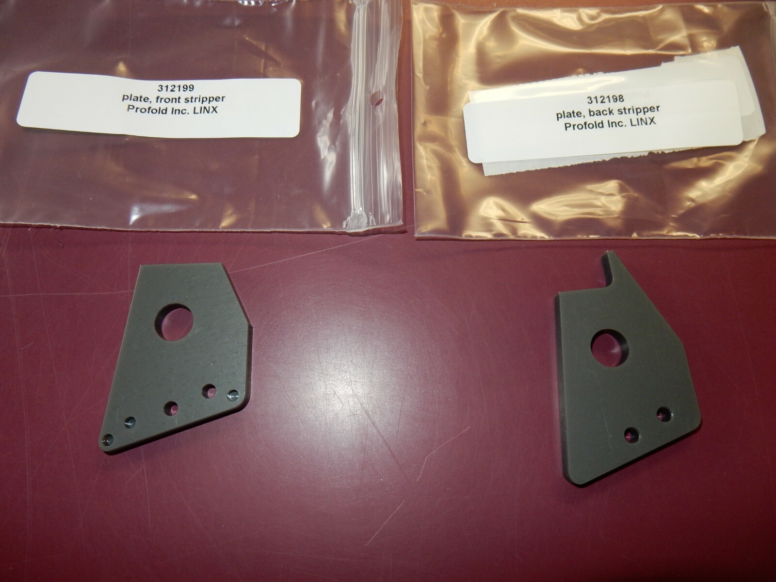 Profold Tabber Front & Back Stripper Plates 312198 & 312199