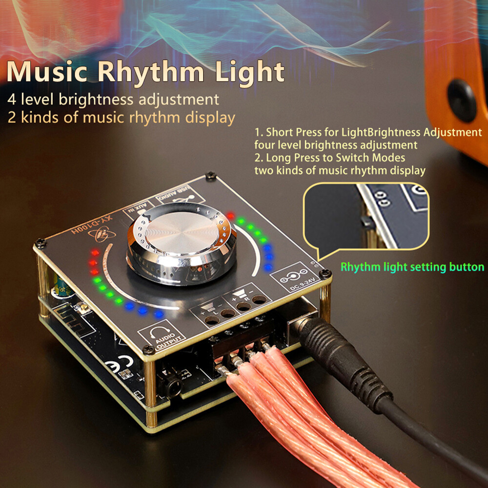 HIFI Stereo Bluetooth Amplifier Board 100W*2 Dual Channel Audio Amplifier Module