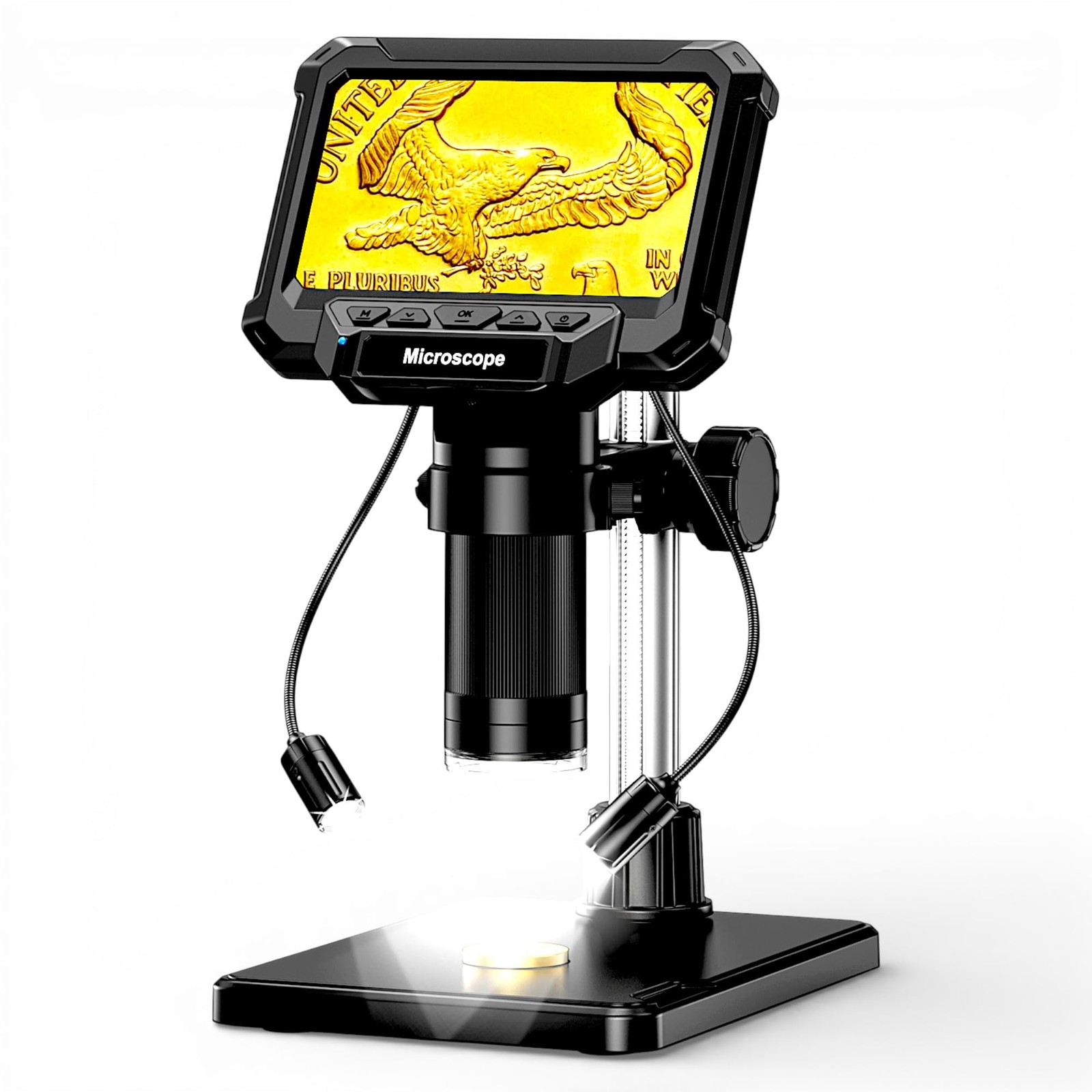 1000X Digital Coin Microscope with LCD Screen USB Rechargeable