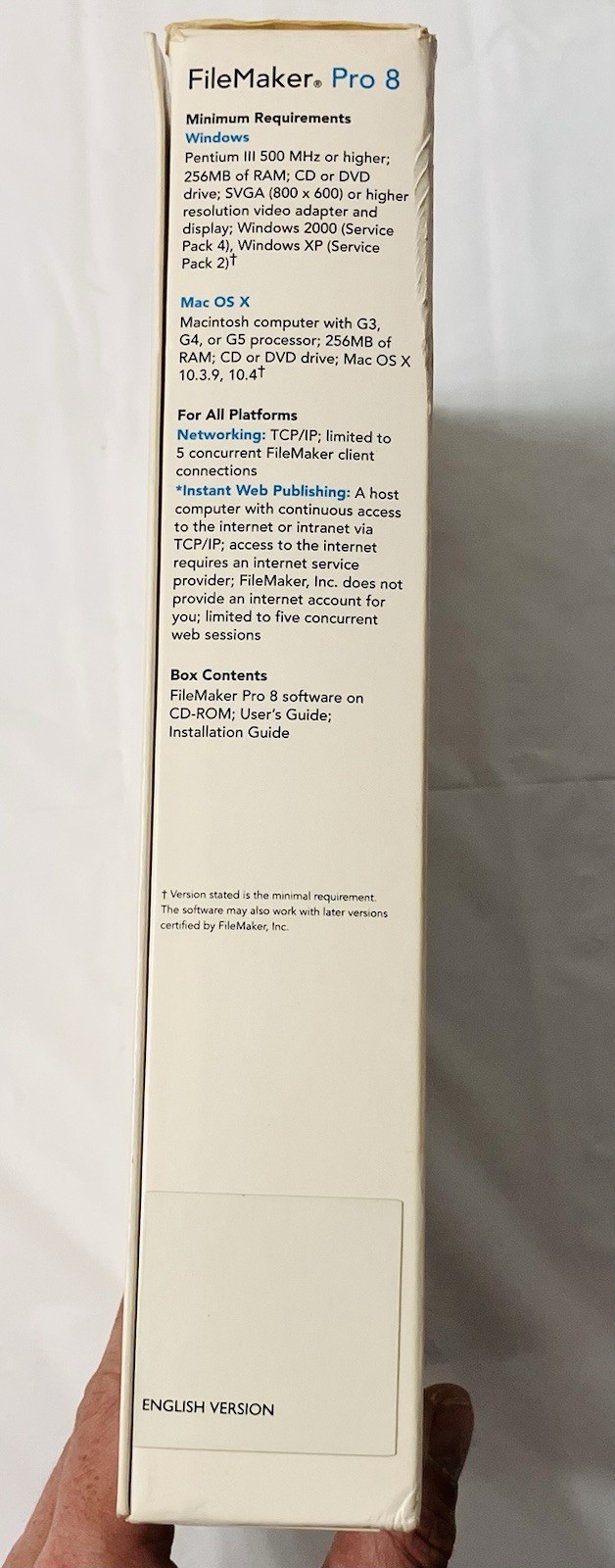 FileMaker Pro 8 Upgrade 5-License Pack Mac Windows XP Box Manuals CD Database