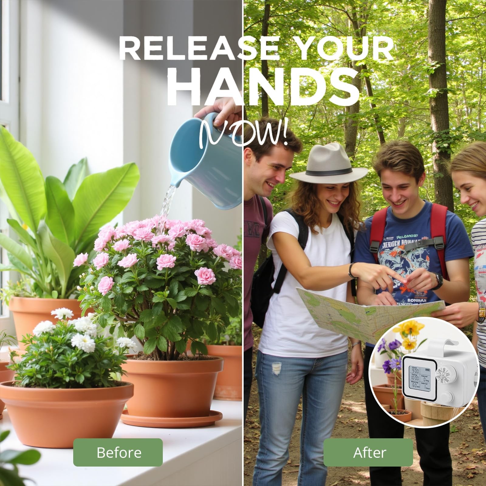 Automatic Plant Waterer Indoor Self Watering System, 33 Feet