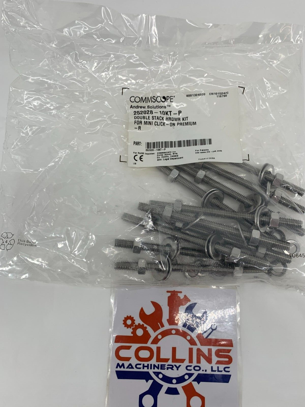 Commscope 252028-10KT-P Double Stack SS Hardware for Mini Click On Hanger 10/PKG