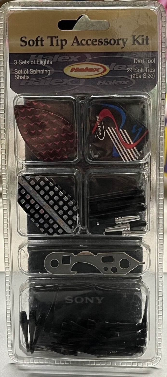 Halex Soft Tip Darts Accessory Kit Flights Dart Tool Tips Shafts Multiple Color