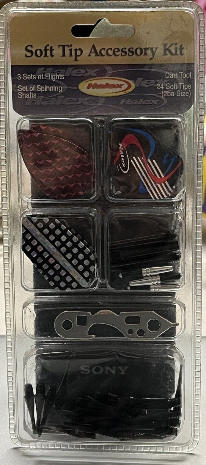 Halex Soft Tip Darts Accessory Kit Flights Dart Tool Tips Shafts Multiple Color