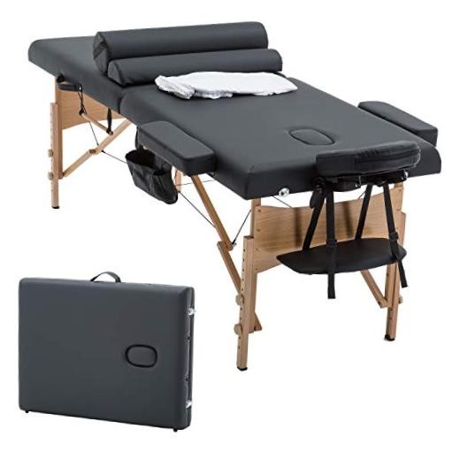 Table Massage Bed Spa Bed 73 Inch Heigh Adjustable 2 Folding Portable Massage