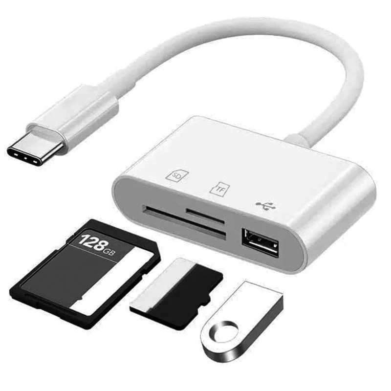 USB C SD Card Reader for iPhone Android Macbook Micro SD to Type C OTG Adapter