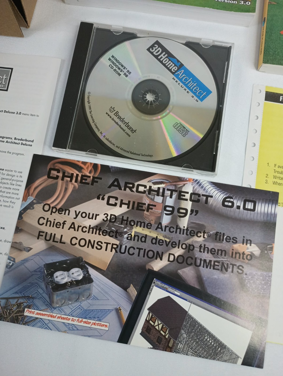 Broderbund 3D Home Architect Deluxe 3.0 CD Windows PC Big Box Complete