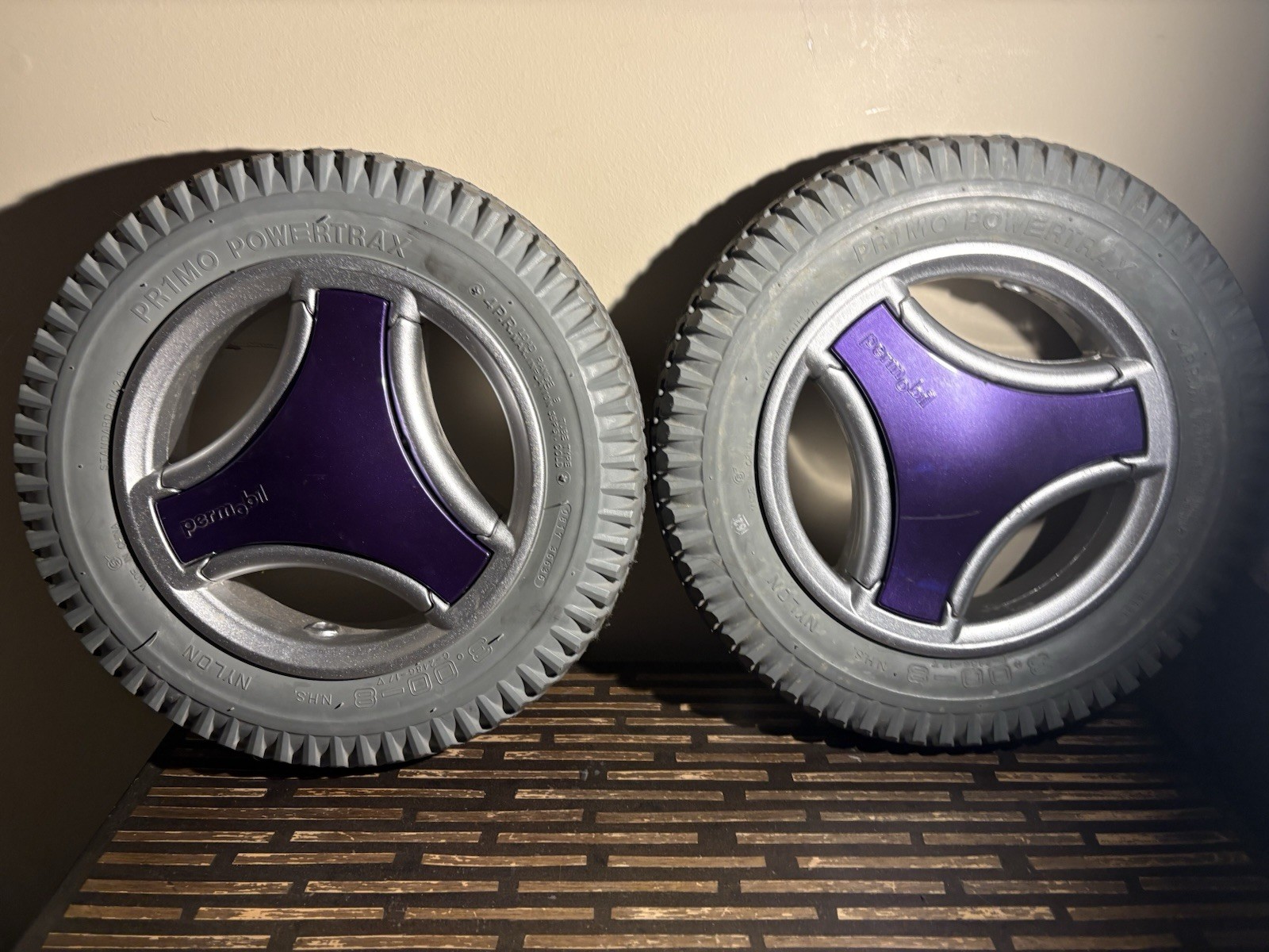 3.00x8 Set of Drive Wheel Tires Permobil M300 F3 F5 Powertrax Flat Free Tires
