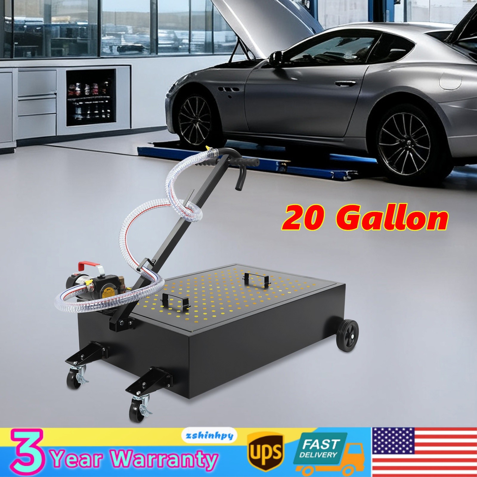 20 Gallon Oil Drain Pan Car Truck Oil Change Drain Pan With Electric Pump 155W