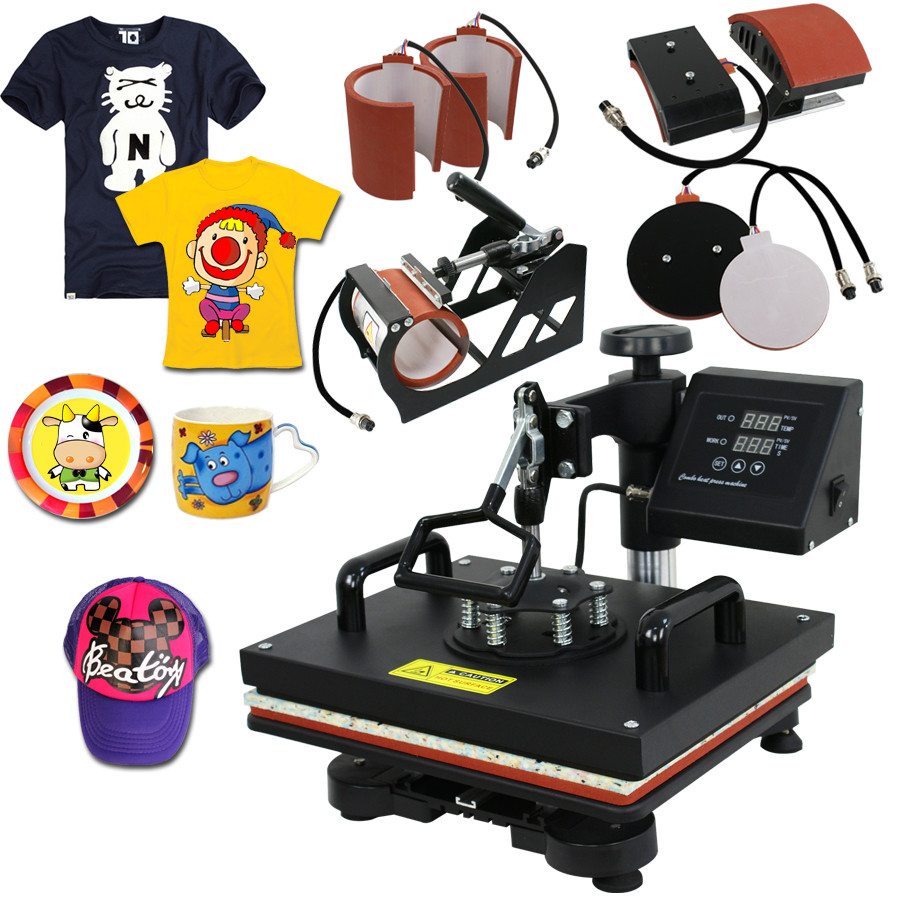 12"x15“ Heat Press 6in1 Machine Transfer Subimaltion T-shirt Cap Swing Mug Cap