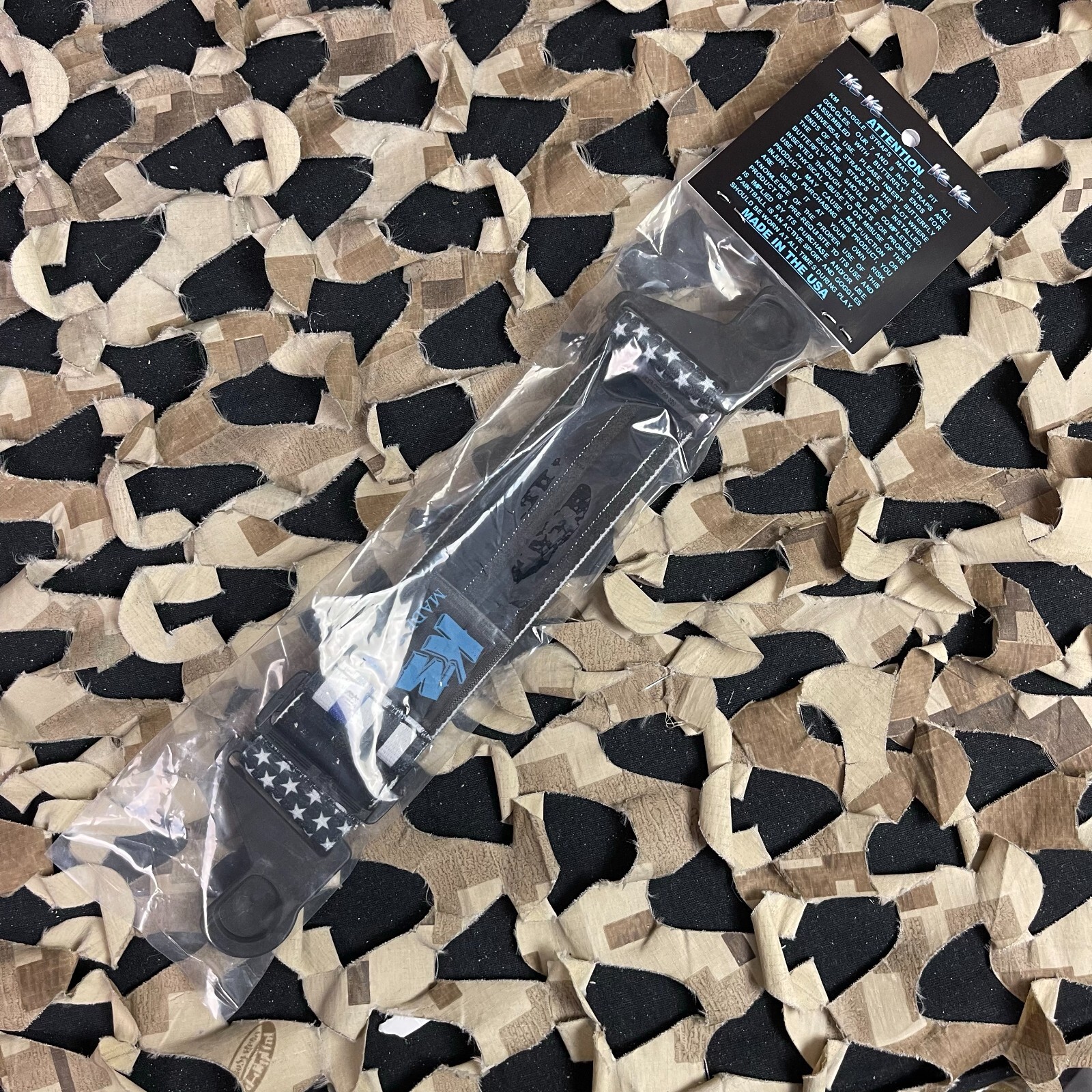 NEW KM Paintball EVS Goggle Strap - SE Blue Lives