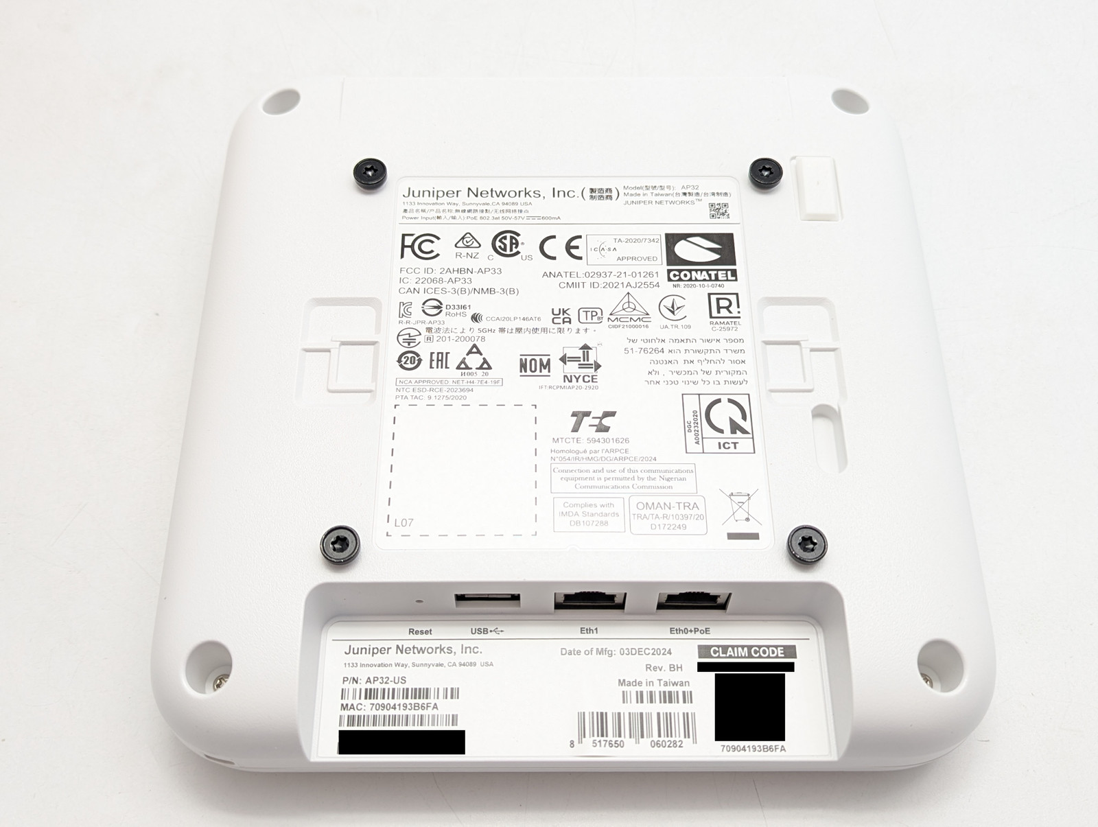 Juniper Networks AP32 High Performance 2-Port Access Point (AP32-US) - Unclaimed