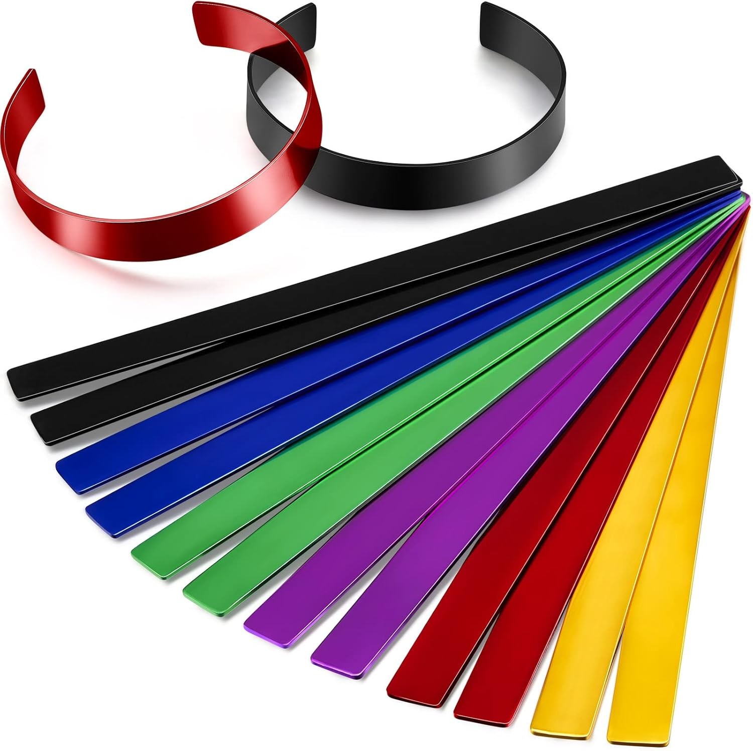 12 Pcs Anodized Aluminum Bracelet Stamping Blanks for DIY Cuff Bracelet Jewerly