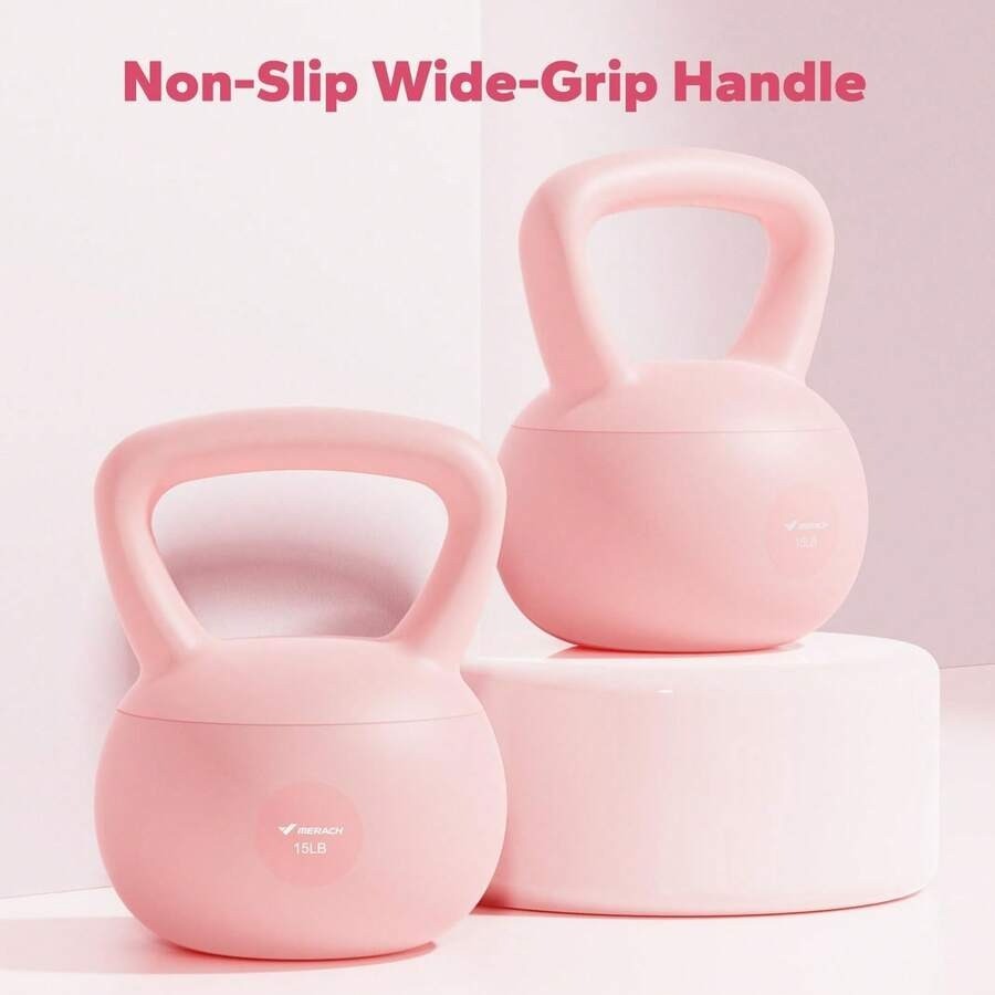 MERACH 25lb Soft Kettlebell PVC Non Slip Grip for Strength Training