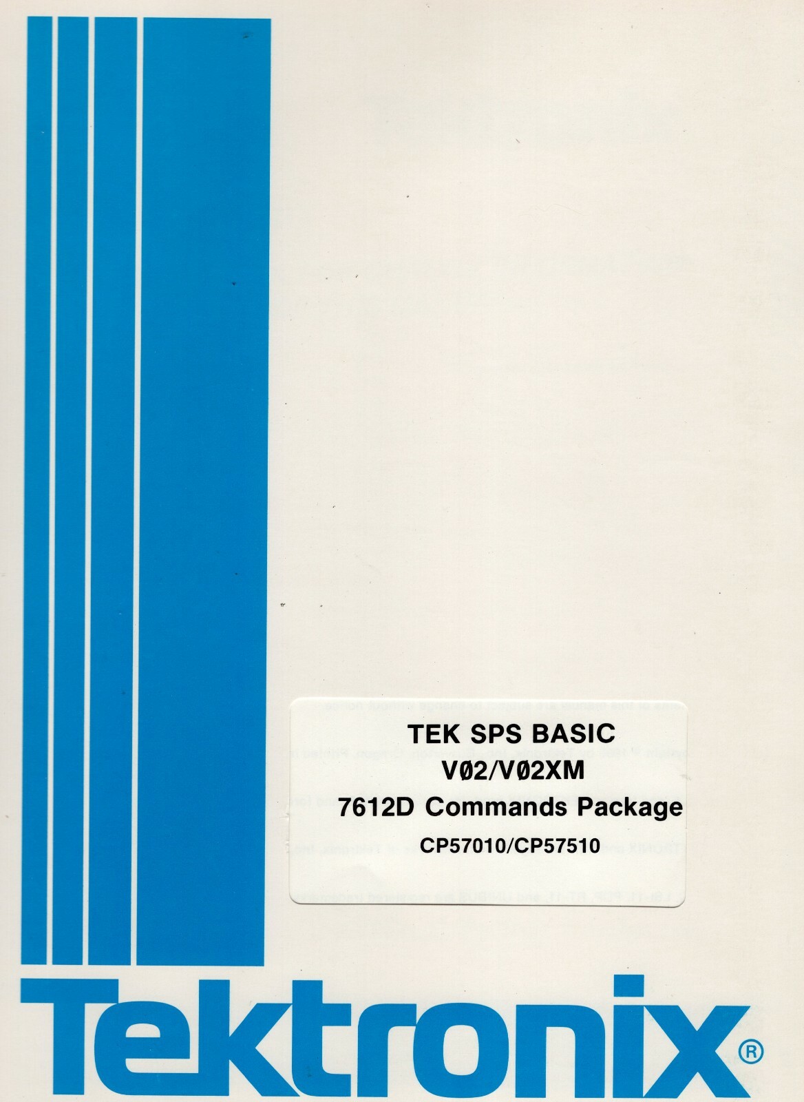 Original Tektronix 7612D Commands Package 070-3524-00