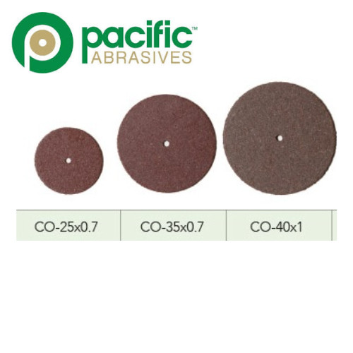 Pacific Abrasives Cut Off Discs Aluminum Oxide 25x0.7mm 35x0.7mm, 40x1mm 100/bx