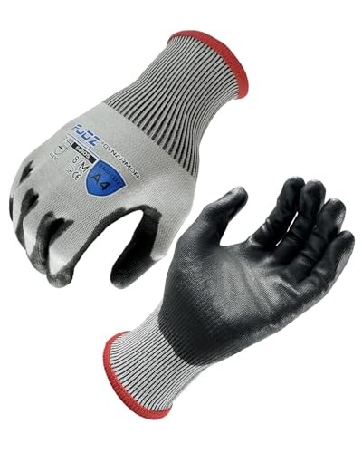 A9 Cut Resistant Work Gloves, 18 Gauge Ultra-light Foam Medium Grey ANSI A4 Cut