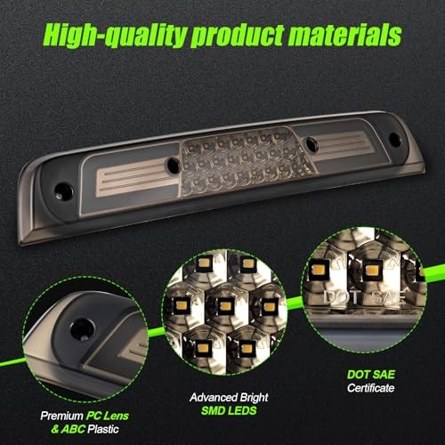 LED Third Brake Light Compatible With 2019-2024 RAM 1500 High Mount Smoke Lens