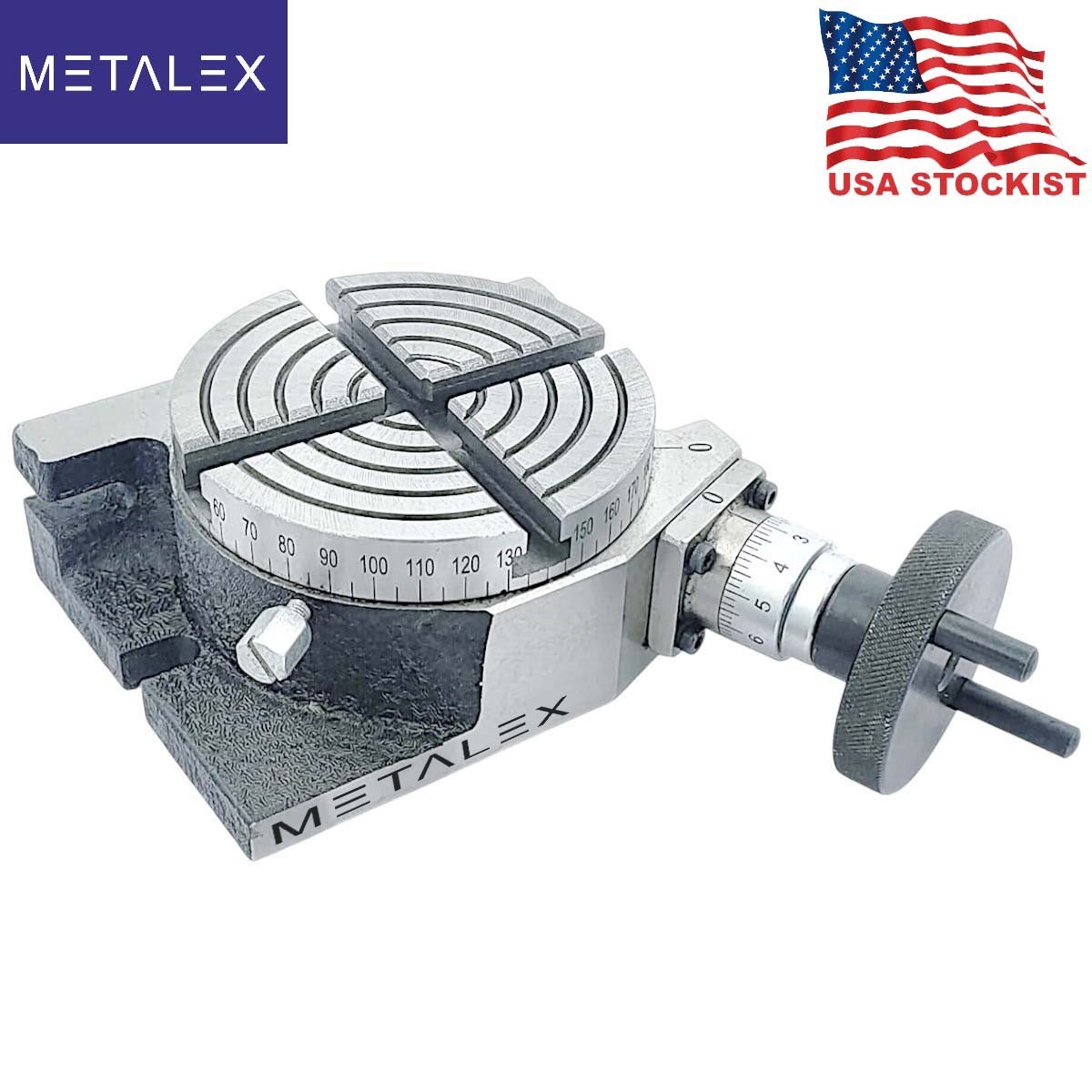 New Rotary Table 4" Inch 100 mm H V 4 Slots for Milling Machine Workholding USA