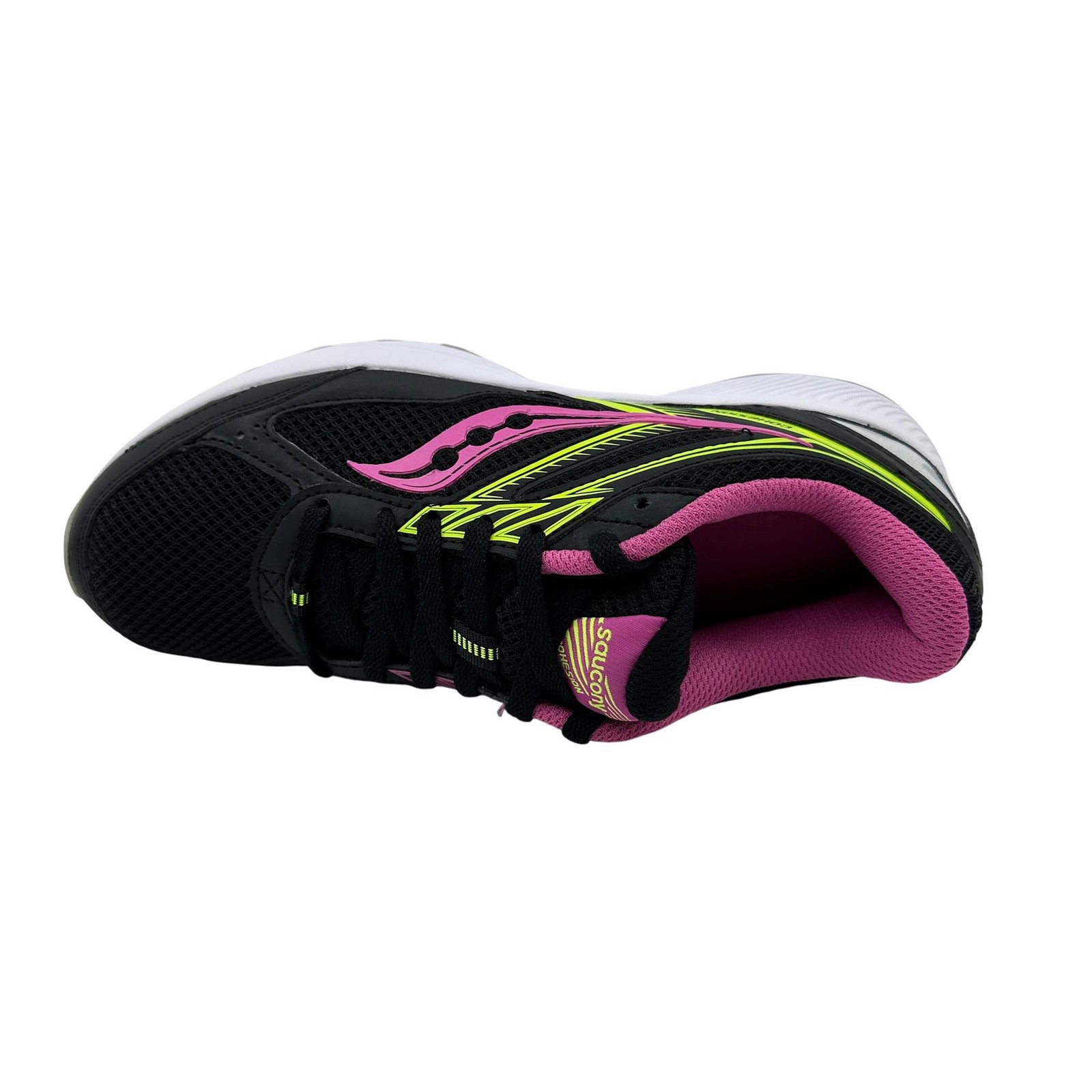 Saucony Cohesion 14 Black Pink Citro Womens Athletic Sneaker