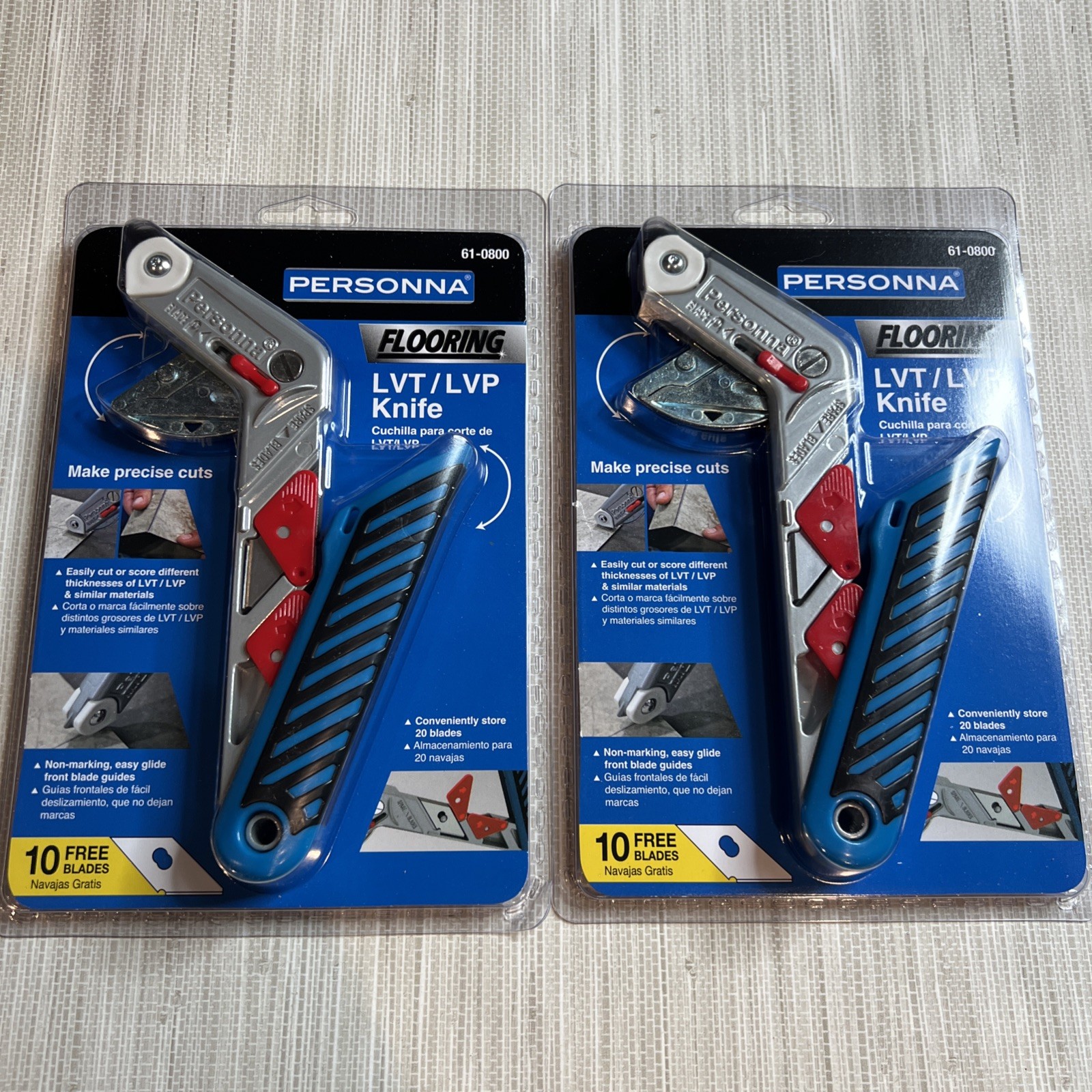 PERSONNA FLOORING LVT/LVP KNIFE WITH 10 FREE BLADES 61-0800 NEW LOT OF 2 PIECES
