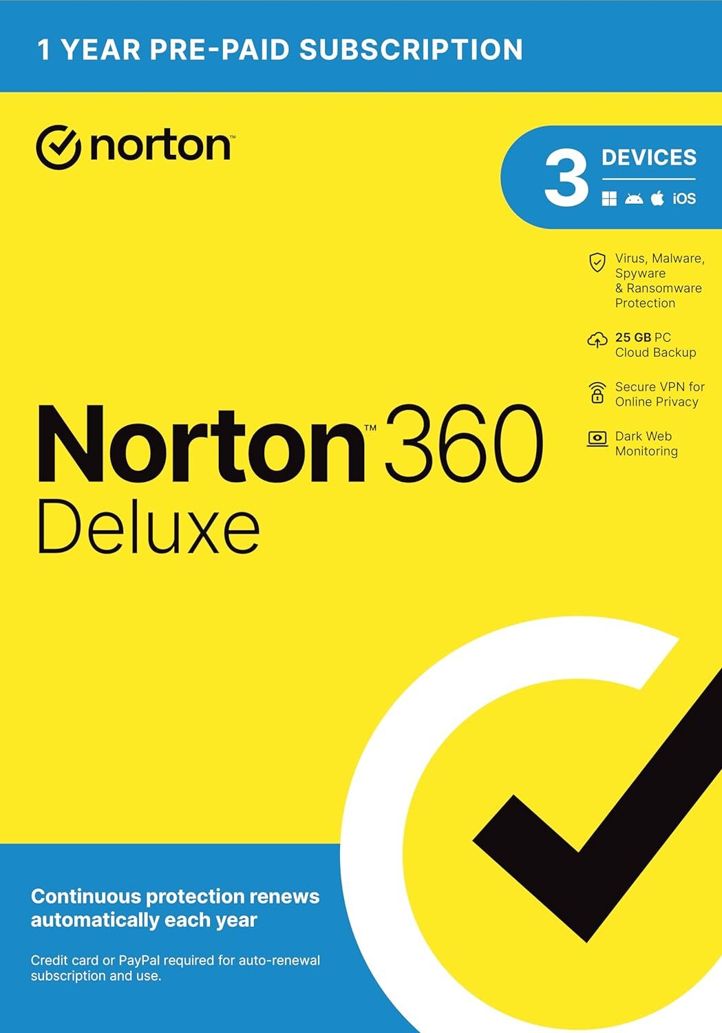360 Deluxe 2024, Antivirus Software For 3 Devices With Auto Renewal - Inc
