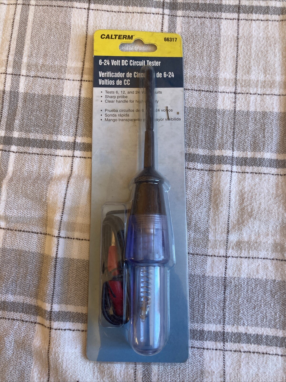 CALTERM 66317 6-24 Volt DC Circuit Tester With Probe Brand New