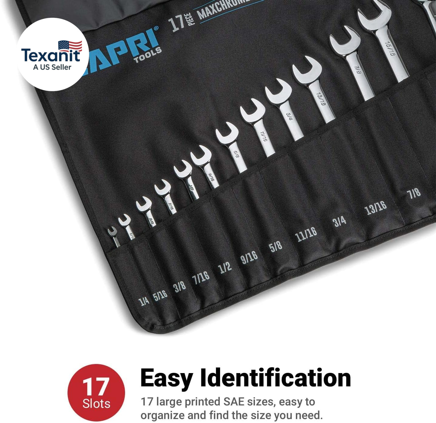 Wrench Roll up Pouch Standard Pockets
