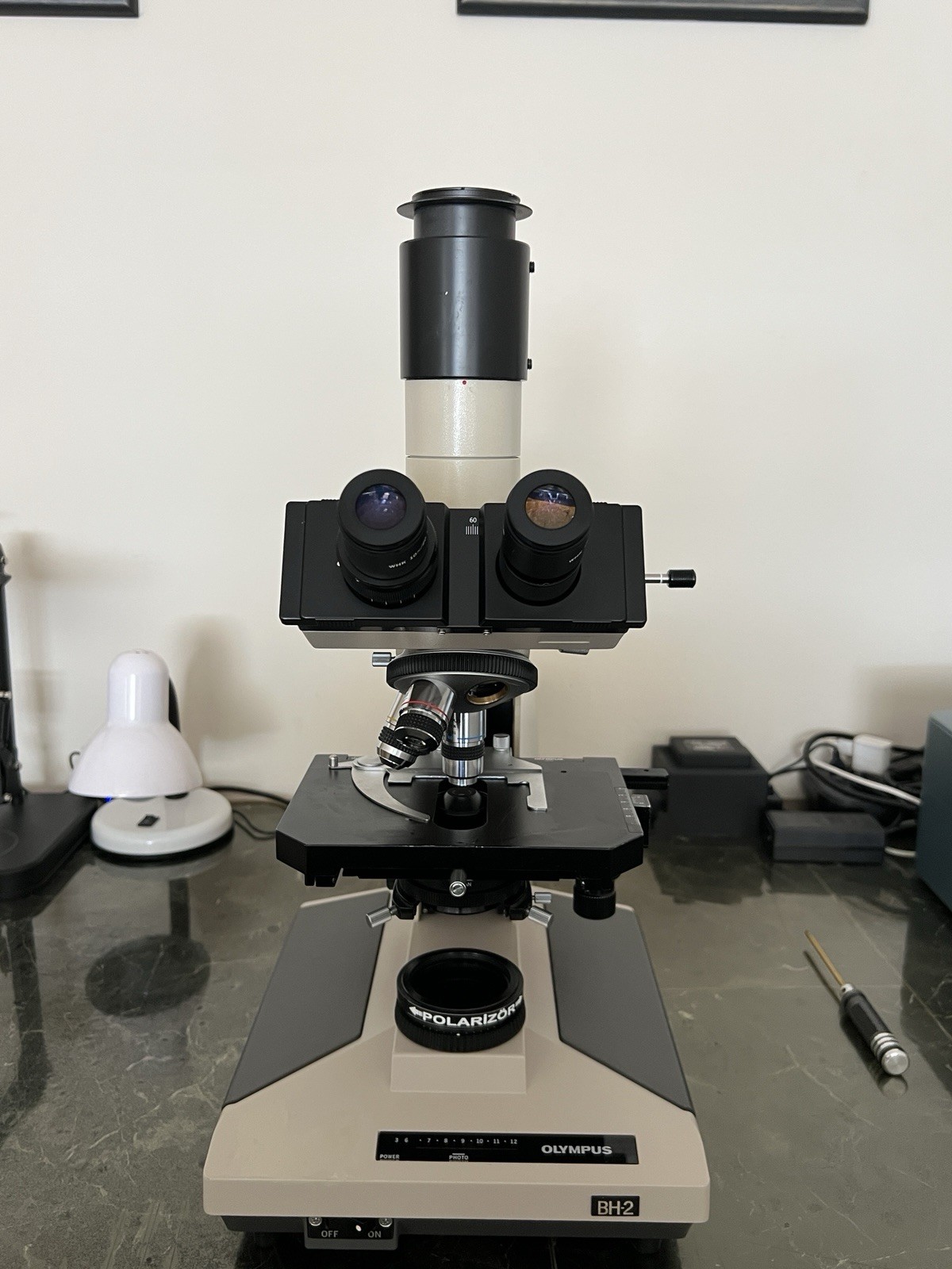 Olympus BH2/BHS Trinocular 100W Polarizing Microscope + MTV-3 + S-Plan Optics