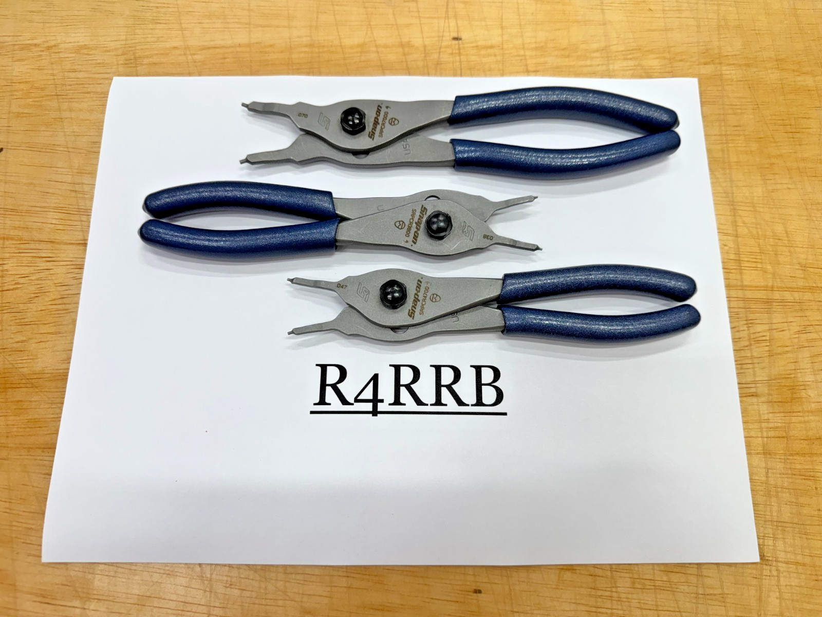 Snap-on Tools NEW 3pc POWER BLUE Grip Quick Release 0° Snap Ring Pliers Lot Set